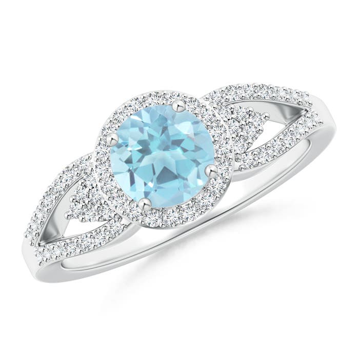 A - Swiss Blue Topaz / 1.25 CT / 14 KT White Gold