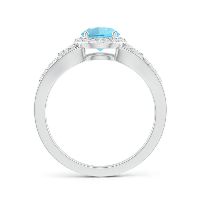 A - Swiss Blue Topaz / 1.25 CT / 14 KT White Gold