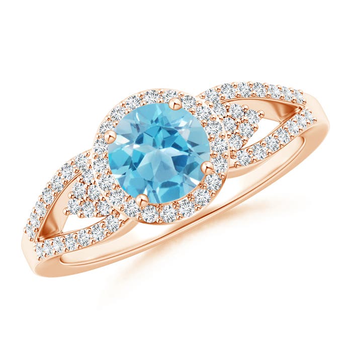 AA - Swiss Blue Topaz / 1.25 CT / 14 KT Rose Gold