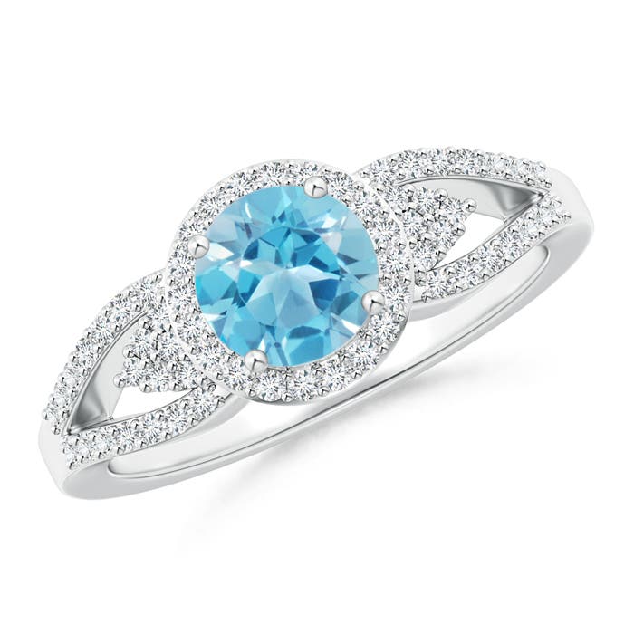 AA - Swiss Blue Topaz / 1.25 CT / 14 KT White Gold