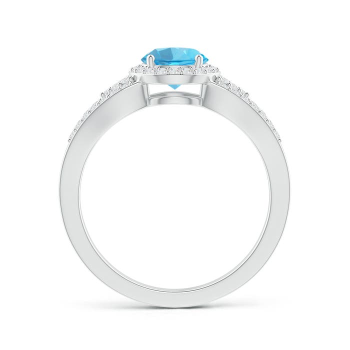 AA - Swiss Blue Topaz / 1.25 CT / 14 KT White Gold