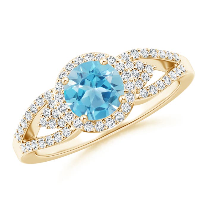 AA - Swiss Blue Topaz / 1.25 CT / 14 KT Yellow Gold