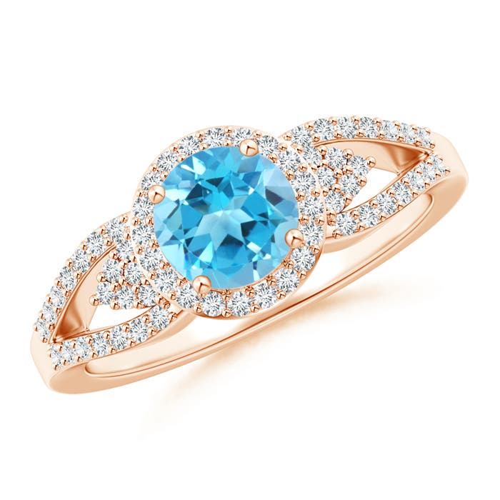 AAA - Swiss Blue Topaz / 1.25 CT / 14 KT Rose Gold