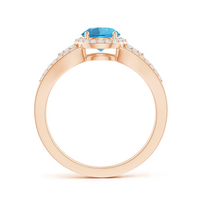 AAA - Swiss Blue Topaz / 1.25 CT / 14 KT Rose Gold