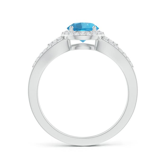 AAA - Swiss Blue Topaz / 1.25 CT / 14 KT White Gold