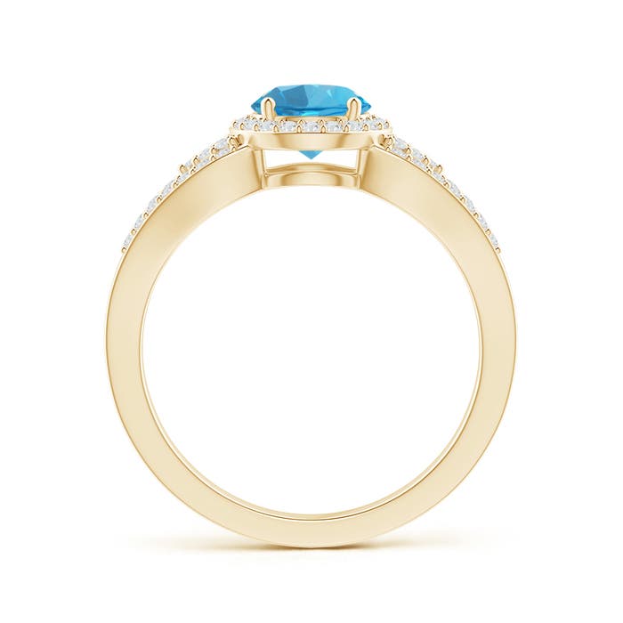 AAA - Swiss Blue Topaz / 1.25 CT / 14 KT Yellow Gold