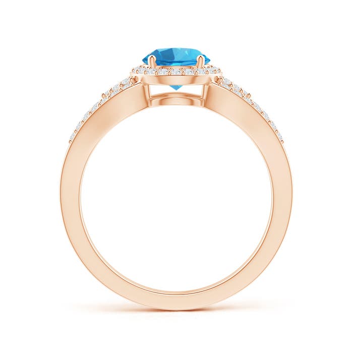 AAAA - Swiss Blue Topaz / 1.25 CT / 14 KT Rose Gold