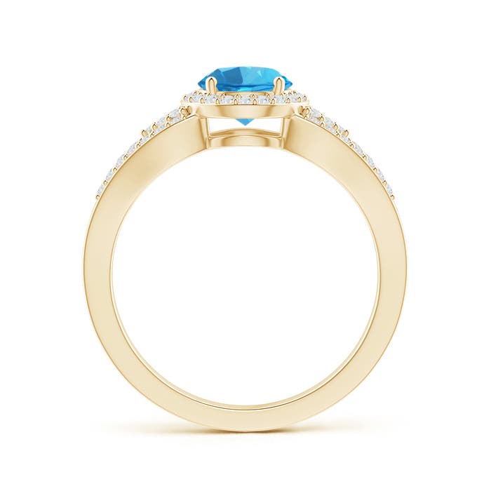 AAAA - Swiss Blue Topaz / 1.25 CT / 14 KT Yellow Gold