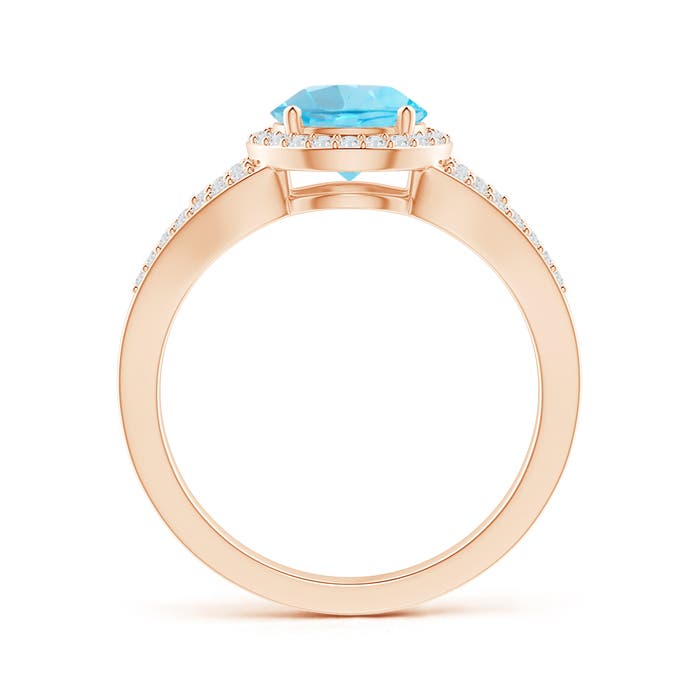 A - Swiss Blue Topaz / 1.86 CT / 14 KT Rose Gold