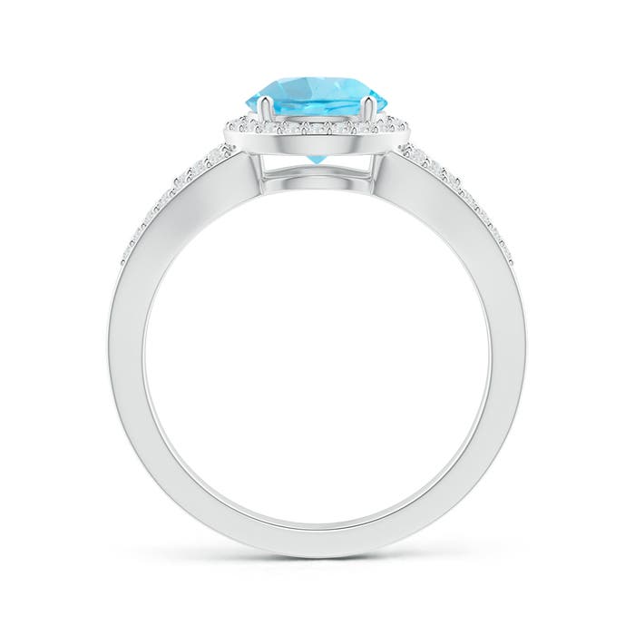 A - Swiss Blue Topaz / 1.86 CT / 14 KT White Gold