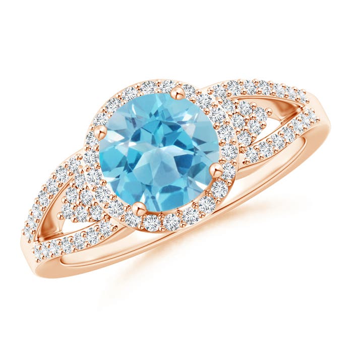 AA - Swiss Blue Topaz / 1.86 CT / 14 KT Rose Gold