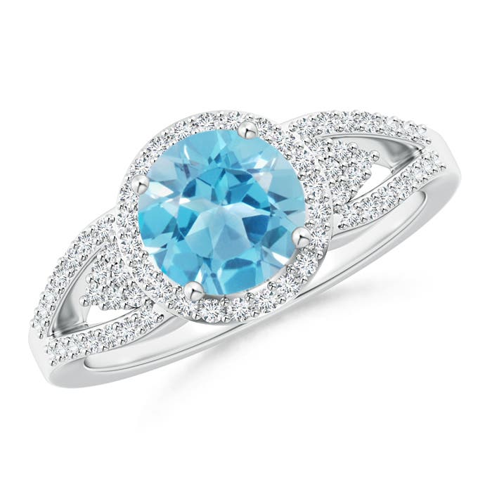 AA - Swiss Blue Topaz / 1.86 CT / 14 KT White Gold