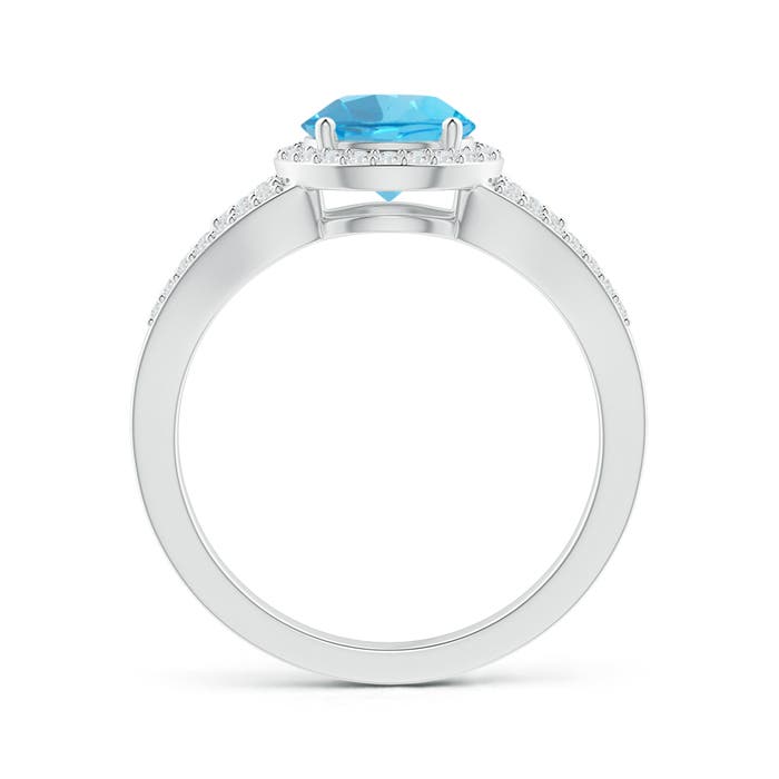 AA - Swiss Blue Topaz / 1.86 CT / 14 KT White Gold