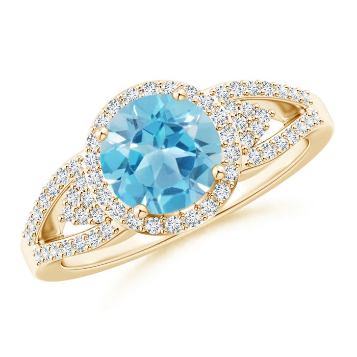 AA - Swiss Blue Topaz / 1.86 CT / 14 KT Yellow Gold