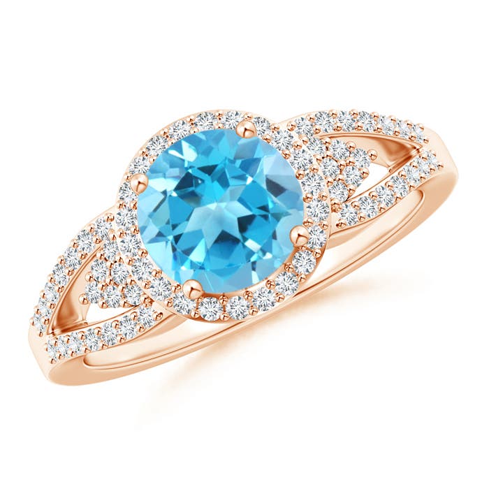 AAA - Swiss Blue Topaz / 1.86 CT / 14 KT Rose Gold