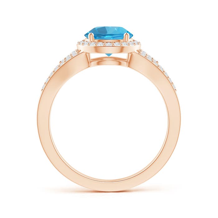 AAA - Swiss Blue Topaz / 1.86 CT / 14 KT Rose Gold