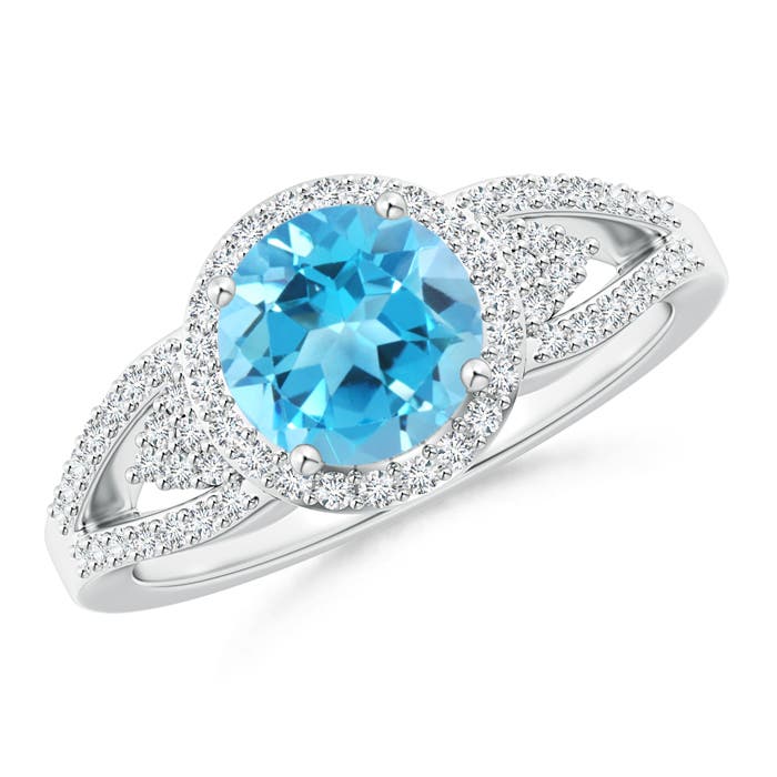 AAA - Swiss Blue Topaz / 1.86 CT / 14 KT White Gold