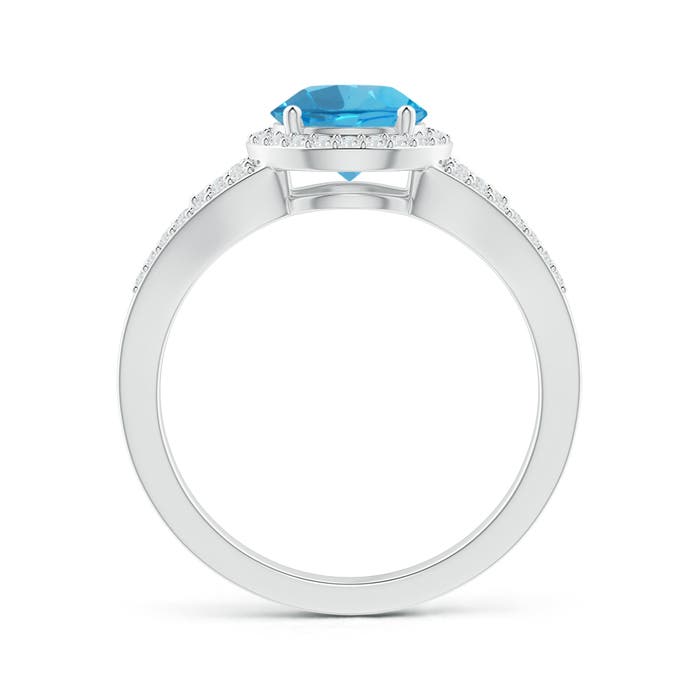 AAA - Swiss Blue Topaz / 1.86 CT / 14 KT White Gold