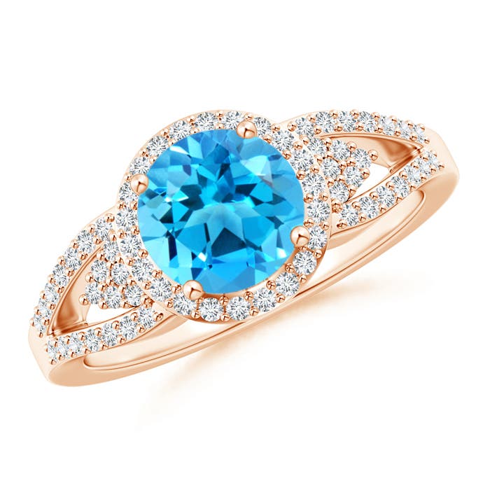 AAAA - Swiss Blue Topaz / 1.86 CT / 14 KT Rose Gold