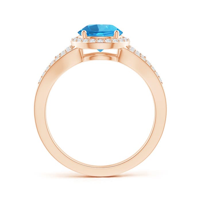 AAAA - Swiss Blue Topaz / 1.86 CT / 14 KT Rose Gold