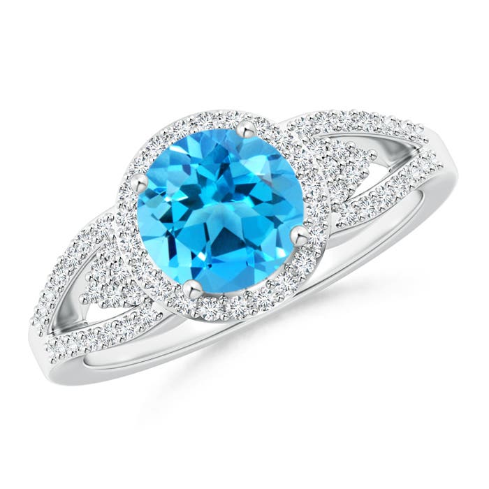 AAAA - Swiss Blue Topaz / 1.86 CT / 14 KT White Gold