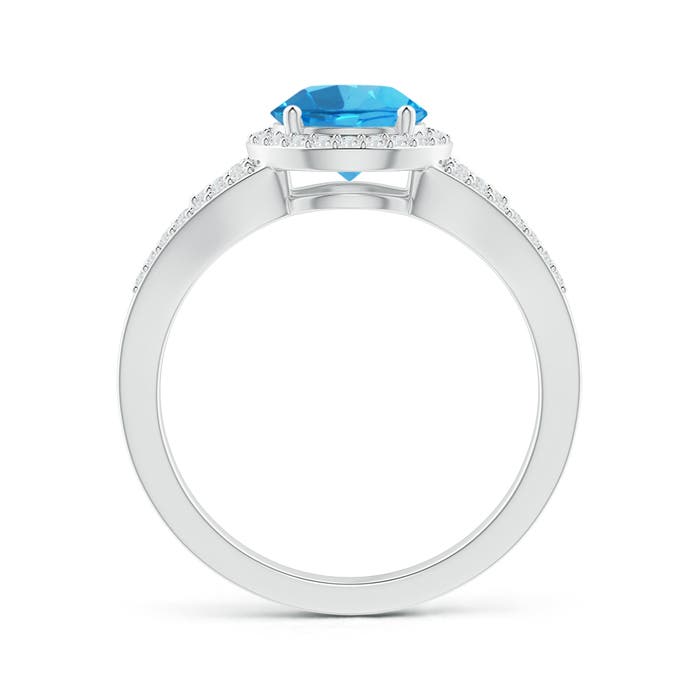 AAAA - Swiss Blue Topaz / 1.86 CT / 14 KT White Gold