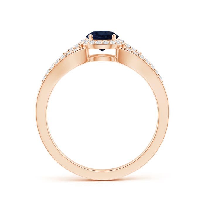 A - Blue Sapphire / 0.89 CT / 14 KT Rose Gold