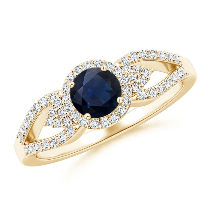 A - Blue Sapphire / 0.89 CT / 14 KT Yellow Gold