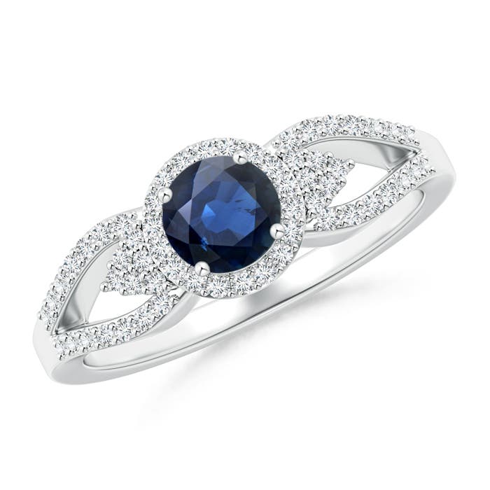 AA - Blue Sapphire / 0.89 CT / 14 KT White Gold