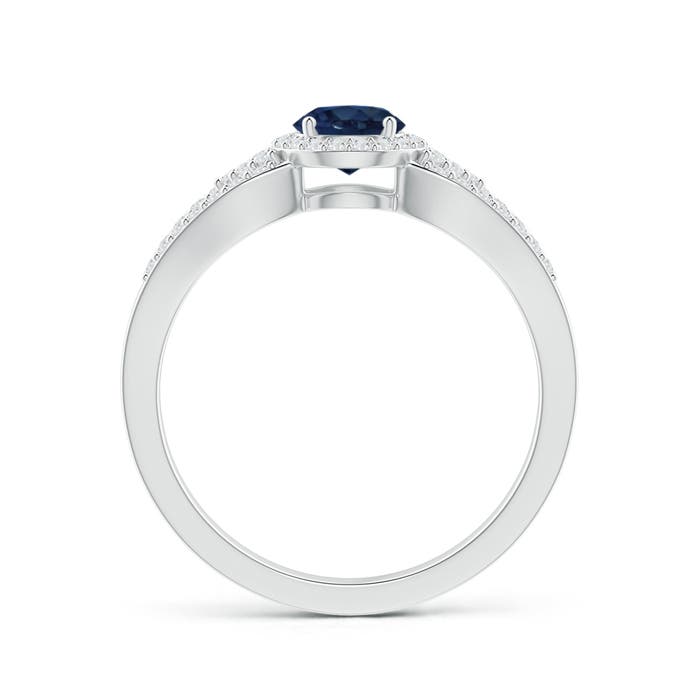 AA - Blue Sapphire / 0.89 CT / 14 KT White Gold