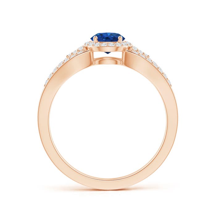 AAA - Blue Sapphire / 0.89 CT / 14 KT Rose Gold