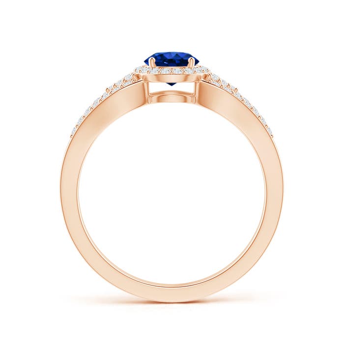 AAAA - Blue Sapphire / 0.89 CT / 14 KT Rose Gold