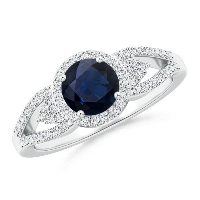 A - Blue Sapphire / 1.3 CT / 14 KT White Gold