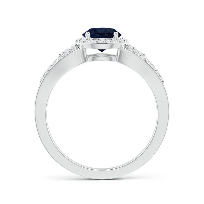 A - Blue Sapphire / 1.3 CT / 14 KT White Gold