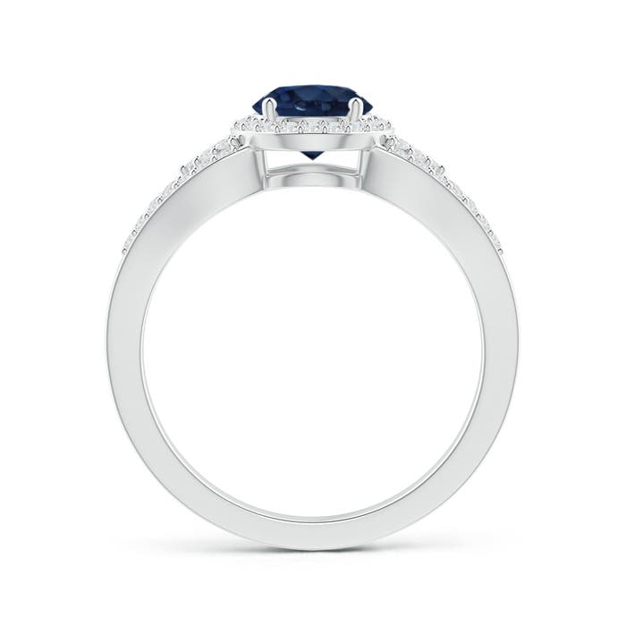 AA - Blue Sapphire / 1.3 CT / 14 KT White Gold