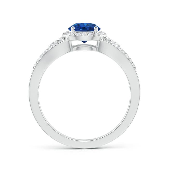 AAA - Blue Sapphire / 1.3 CT / 14 KT White Gold