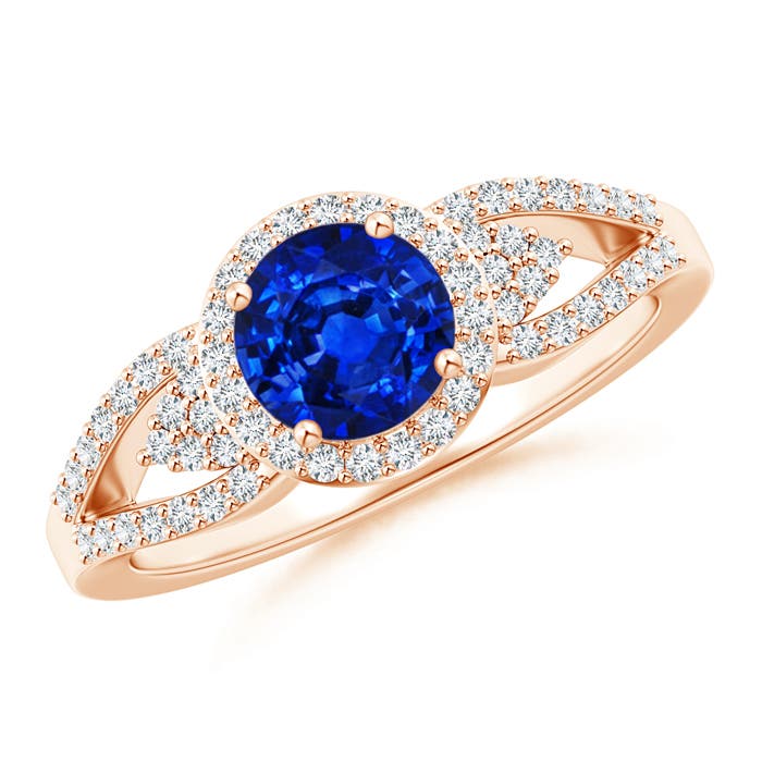 AAAA - Blue Sapphire / 1.3 CT / 14 KT Rose Gold