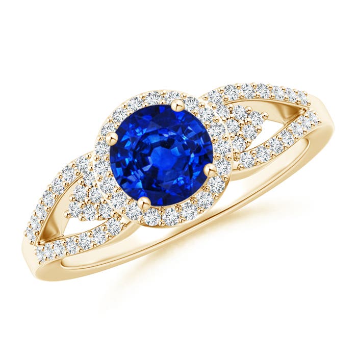 AAAA - Blue Sapphire / 1.3 CT / 14 KT Yellow Gold