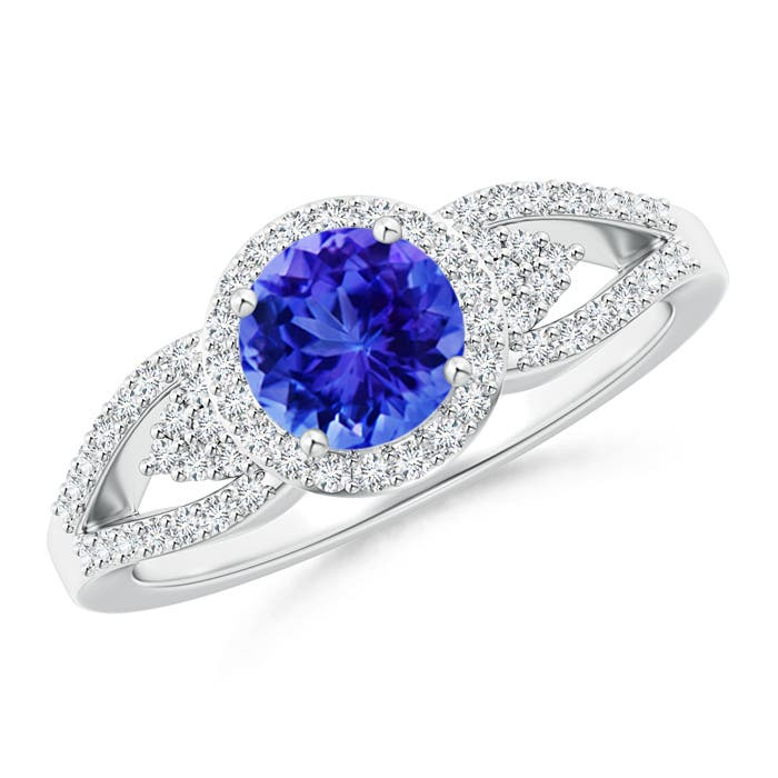 AAA - Tanzanite / 1.2 CT / 14 KT White Gold