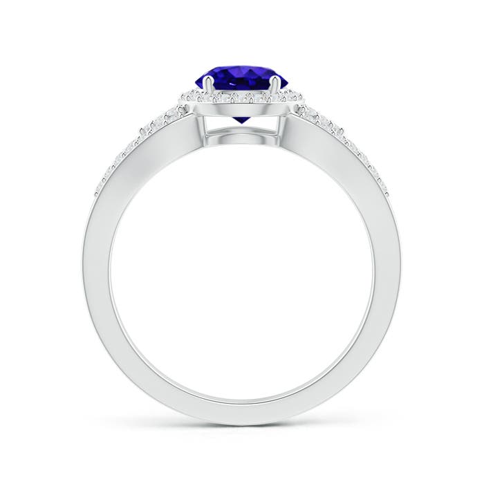 AAAA - Tanzanite / 1.2 CT / 14 KT White Gold