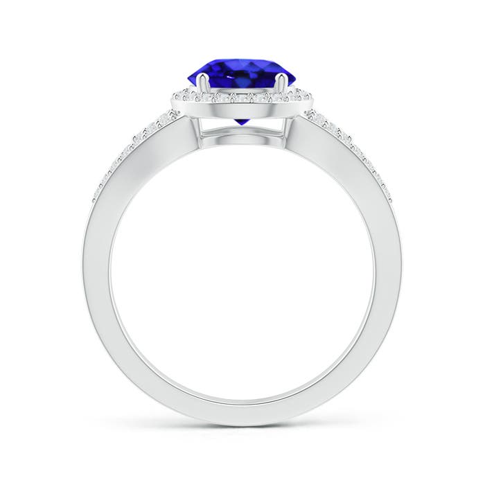 AAA - Tanzanite / 1.76 CT / 14 KT White Gold