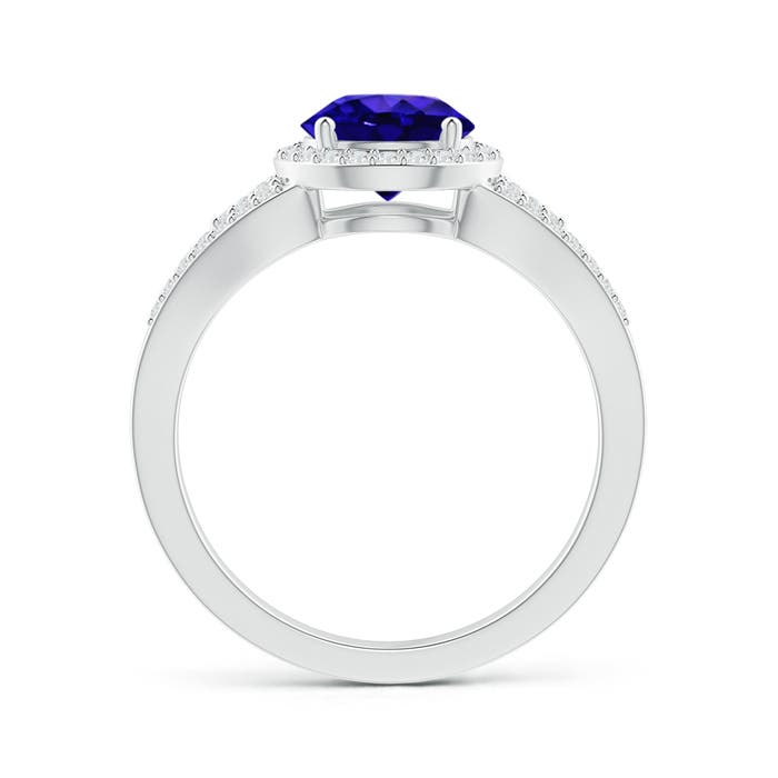 AAAA - Tanzanite / 1.76 CT / 14 KT White Gold