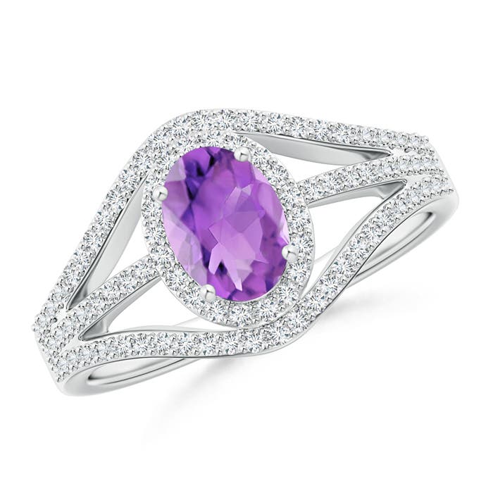 AA - Amethyst / 1.14 CT / 14 KT White Gold