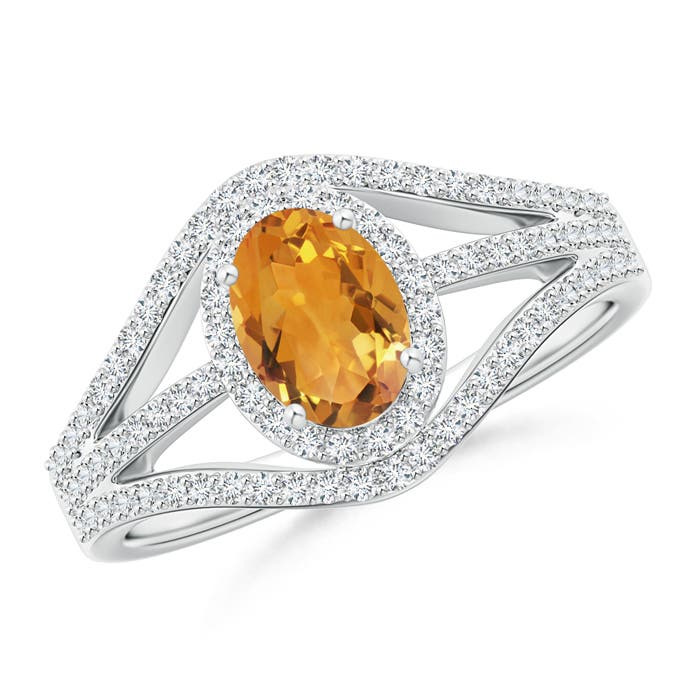 AA - Citrine / 1.19 CT / 14 KT White Gold