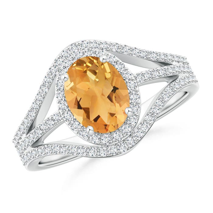 A - Citrine / 1.57 CT / 14 KT White Gold