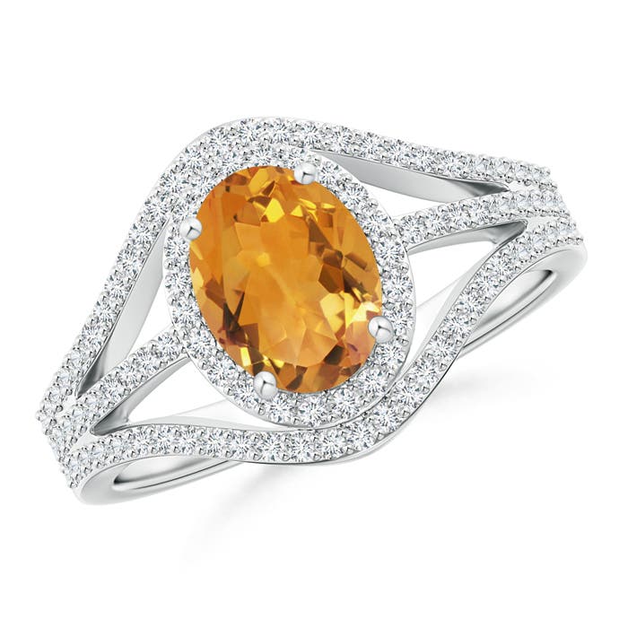 AA - Citrine / 1.57 CT / 14 KT White Gold