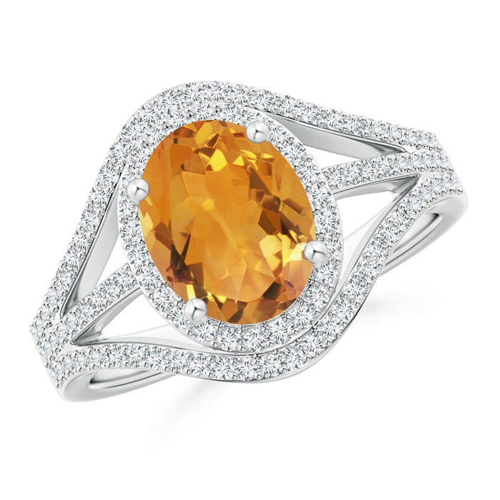 AA - Citrine / 2.14 CT / 14 KT White Gold