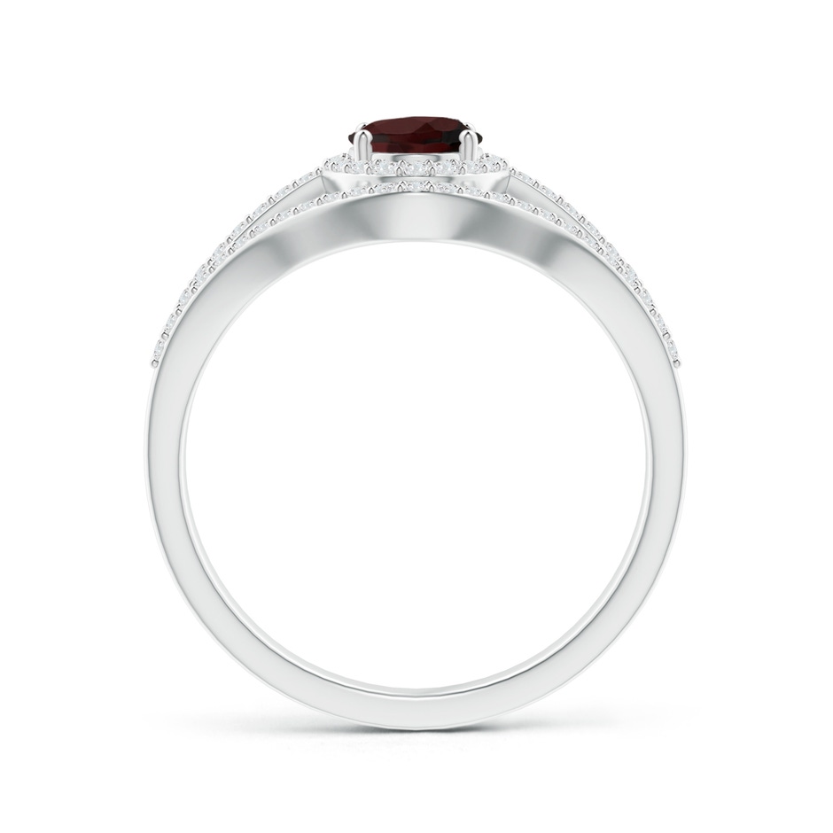 7x5mm A Triple Shank Oval Garnet and Diamond Halo Ring in P950 Platinum product image