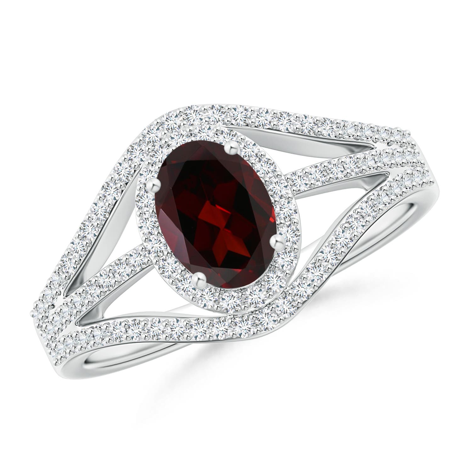 A - Garnet / 1.34 CT / 14 KT White Gold