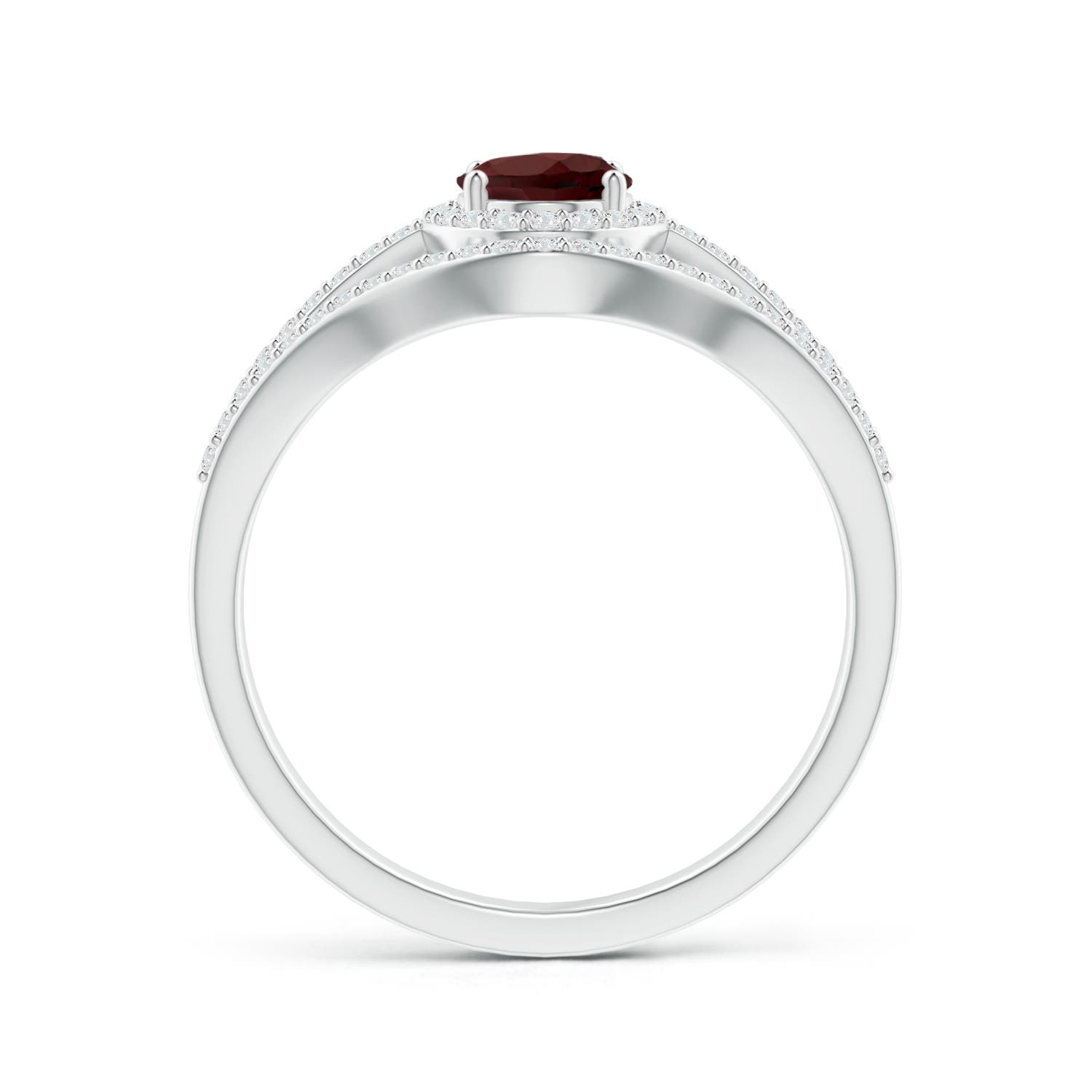 AA - Garnet / 1.34 CT / 14 KT White Gold